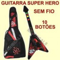 Guitarra Sem Fio Super Guitar Hero C/ Capa 10 Botões Ps2